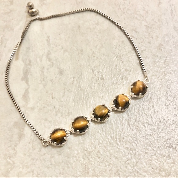 Jewelry - Silver Tigers Eye Stone Chakra Bracelet